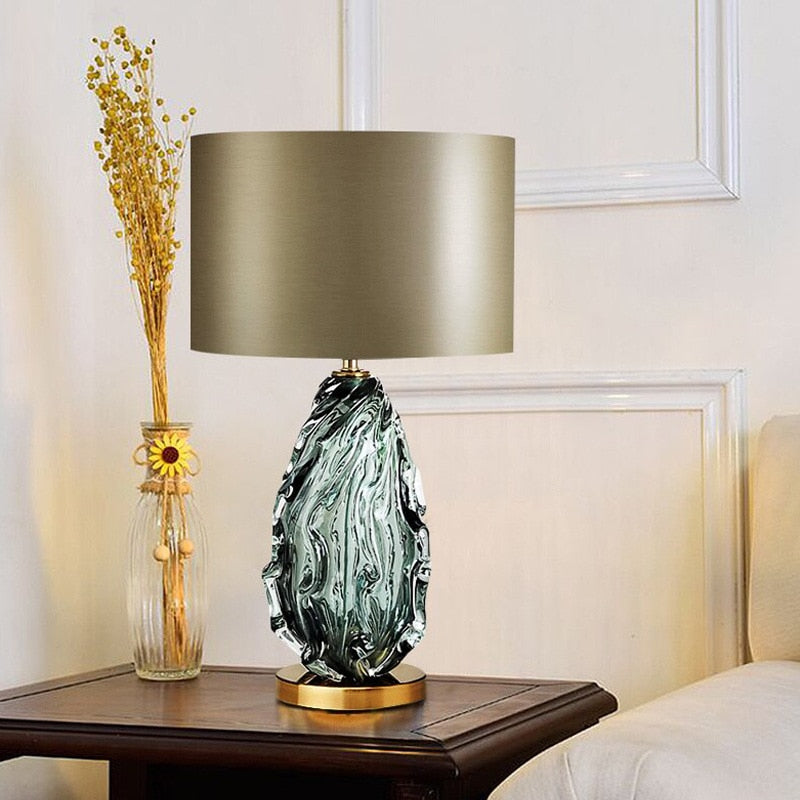 Nordic Glazed Crystal Table Lamp Living Room Table Lamp for Bedroom